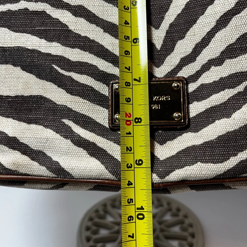 Michael Kors Zebra Print Canvas/Leather Satchel